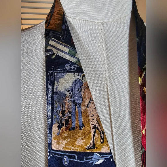 VTG Museum Artifacts 100% Men’s Silk Handmade Tie Golfing Sportswear - Picture 8 of 9